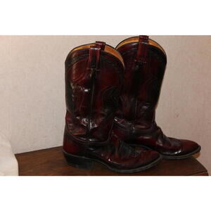 Vintage Tony Lama Black Cherry Leather Western Boots – Men’s Size 9.5 D – USA